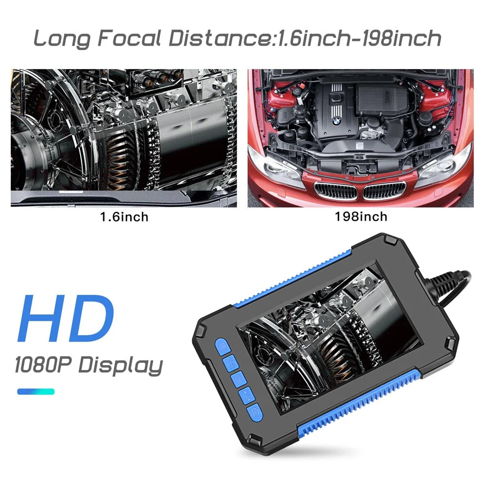P40 2m Hard Wire 4.3 inch Screen Industrial Endoscope 5.5mm HD 1080P Rechargeable Waterproof Inspection Camera with 6 LEDs - Blue - 7