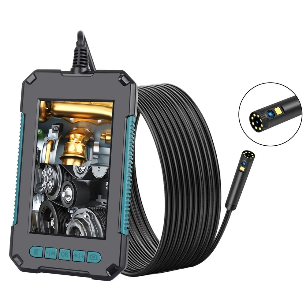 P40 2m Hard Wire 4.3 inch Screen HD 1080P 9-LED Dual Lens Industrial Endoscope Rechargeable Waterproof Inspection Camera - Blackish Green - 1