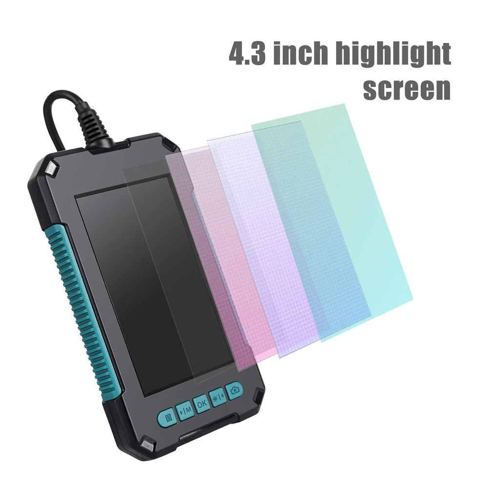 P40 4.3 inch HD 1080P Dual Lens Industrial Endoscope Adjustable Brightness 9-LED Industrial Endoscope Waterproof Inspection Camera with 5m Hard Wire / 8mm Lens - 3