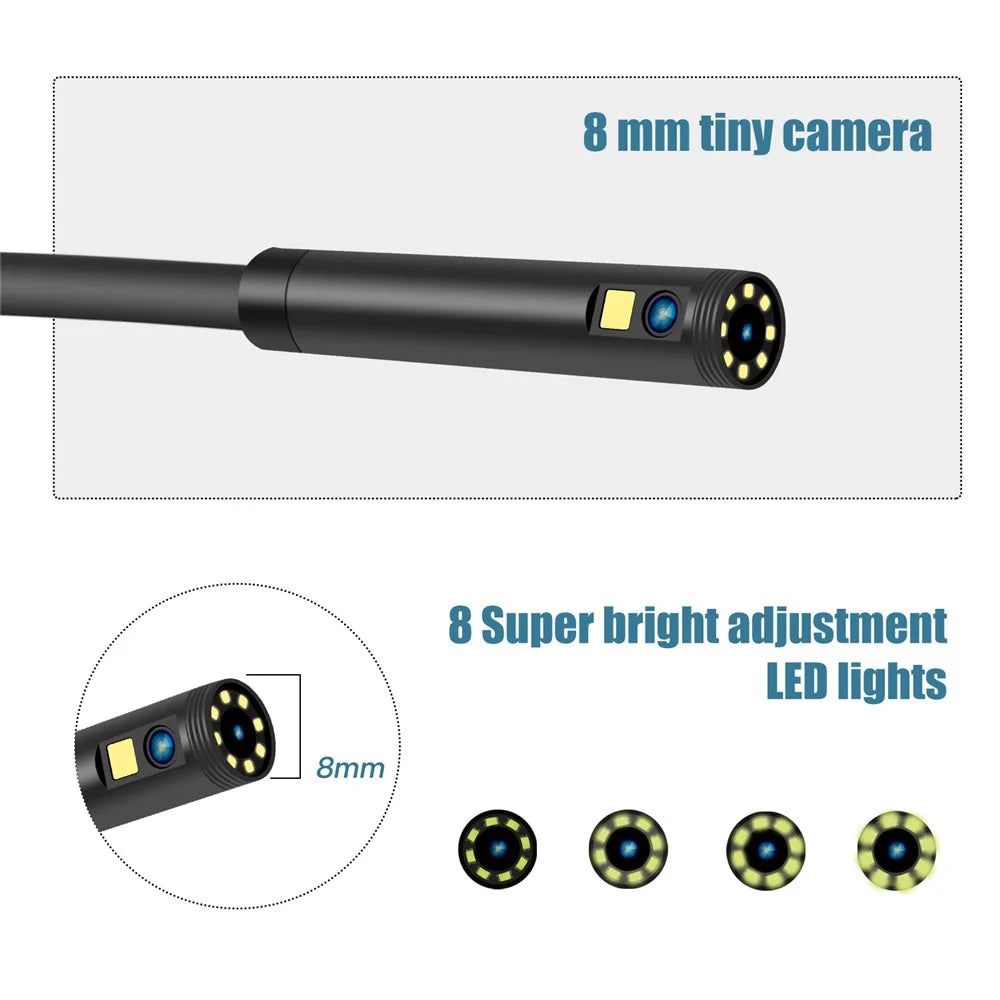 P40 4.3 inch HD 1080P Dual Lens Industrial Endoscope Adjustable Brightness 9-LED Industrial Endoscope Waterproof Inspection Camera with 5m Hard Wire / 8mm Lens - 4