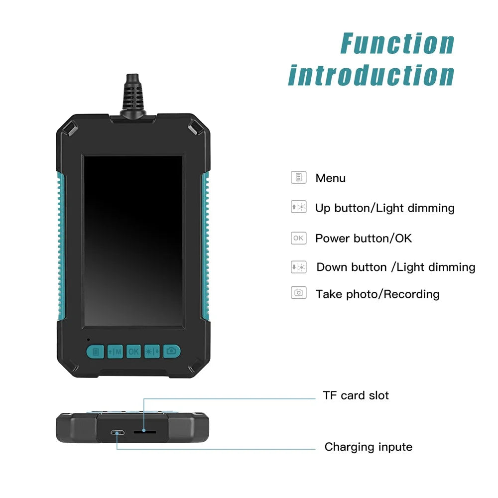 P40 4.3 inch HD 1080P Dual Lens Industrial Endoscope Adjustable Brightness 9-LED Industrial Endoscope Waterproof Inspection Camera with 5m Hard Wire / 8mm Lens - 6