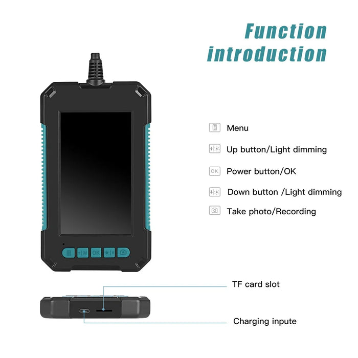 P40 10m Hard Wire 4.3 inch Screen HD 1080P Dual Camera Industrial Endoscope 9-LED Rechargeable IP68 Waterproof Inspection Camera - Blackish Green - 6