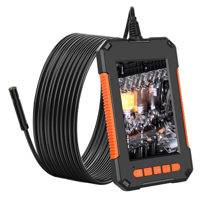 P40 5m Hard Wire 4.3 inch Screen 8mm HD 1080P Hand-held Industrial Endoscope Borescope Rechargeable Waterproof 8-LED Inspection Camera - Orange - 1