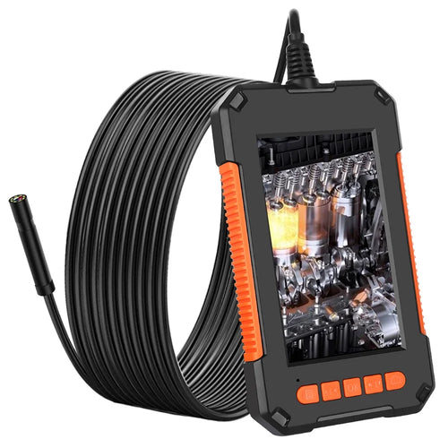 P40 10m Hard Wire 4.3 inch Screen Rechargeable 1080P 8mm Lens Industrial Endoscope Waterproof 8-LED Inspection Camera Borescope - Orange - 1