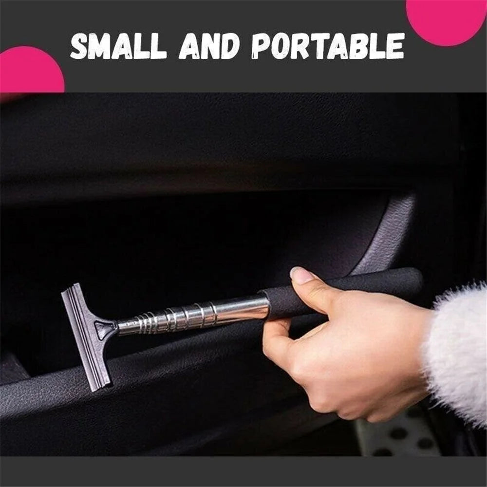Portable Retractable Car Rearview Mirror Wiper Quick Water Mist Removal Vehicle Rearview Mirror Glass Cleaning Tool - Black - 5