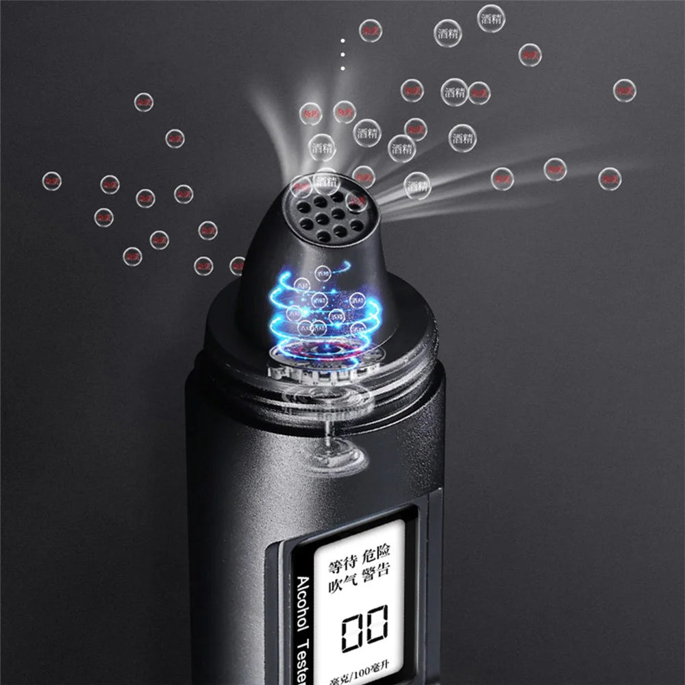 Q92 Portable High Accuracy Breath Blowing Alcohol Tester Non-contact Rechargeable Breathalyzer Drunk Driving Detector - 3