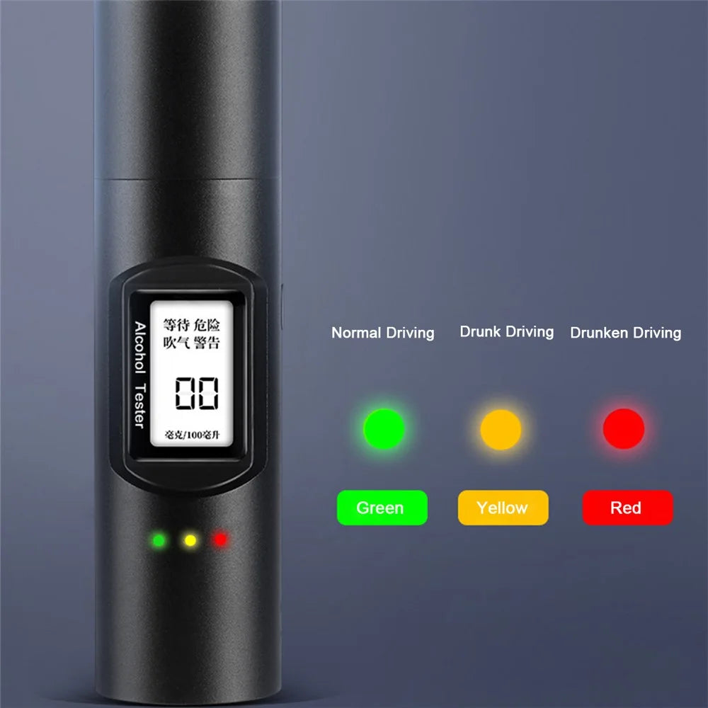 Q92 Portable High Accuracy Breath Blowing Alcohol Tester Non-contact Rechargeable Breathalyzer Drunk Driving Detector - 4
