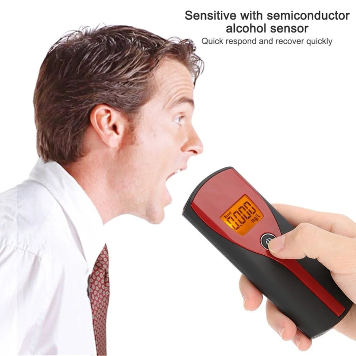 AT6880 Digital Breath Blowing Alcohol Tester Detector with Backlight Screen Non-contact Drunk Driving Breathalyzer - 2