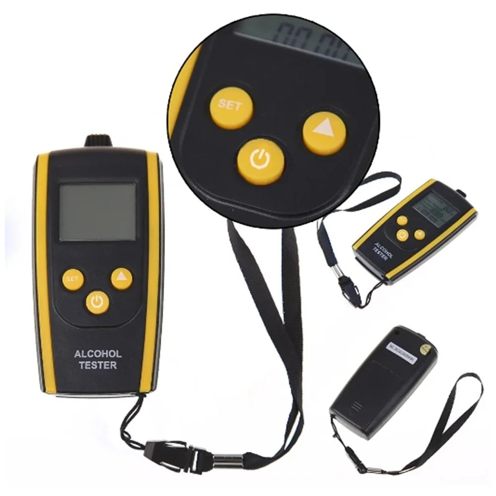 HT-611 High Sensitivity LCD Backlight Screen Breath Blowing Alcohol Tester Detector Non-contact Drunk Driving Breathalyzer - 1