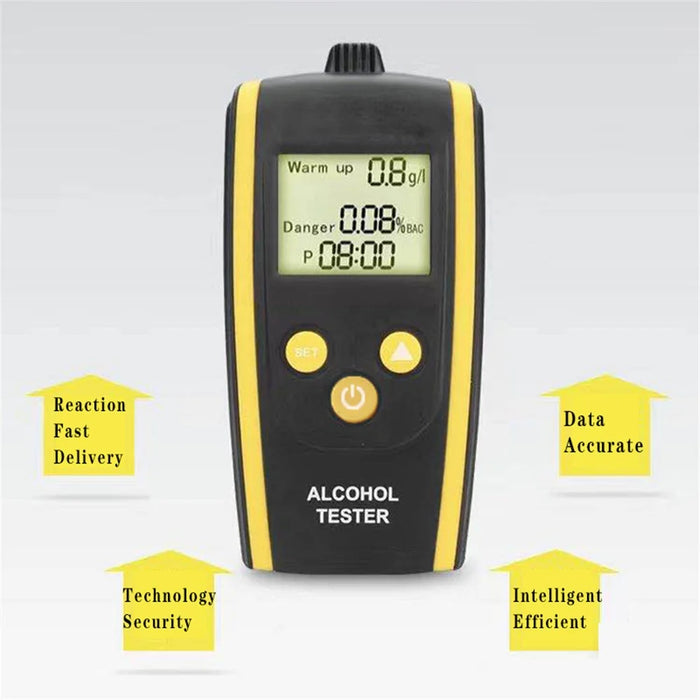 HT-611 High Sensitivity LCD Backlight Screen Breath Blowing Alcohol Tester Detector Non-contact Drunk Driving Breathalyzer - 4