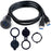 2m Metal Case Dual USB 3.0 Extension Cable USB Male to USB Female Transfer Cord Waterproof Car Dashboard Data Cable Mount with LED for Ship/Motorbike/Car Dashboard - Black - 1