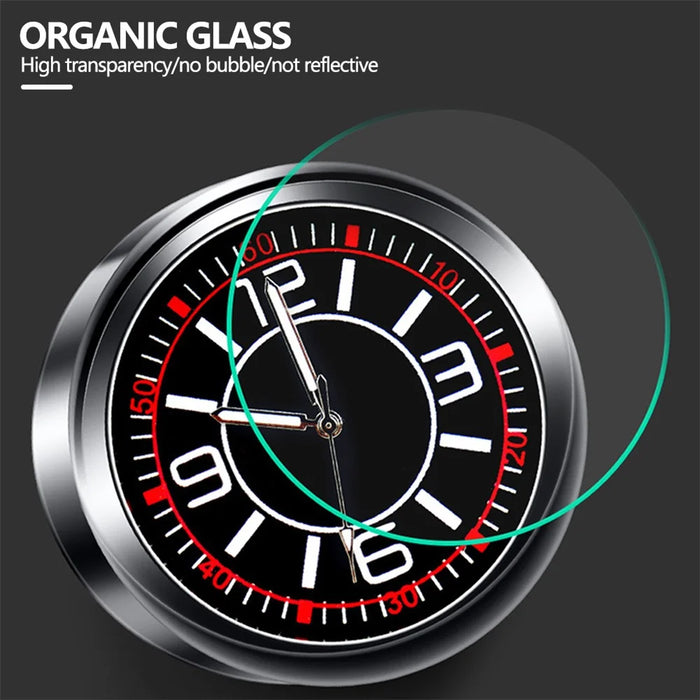 Luminous Mini Car Dashboard Round Quartz Clock Vehicle Interior Decoration - Cigarette Lighter Plug - 3