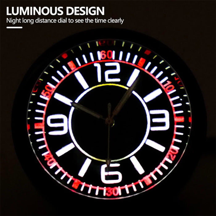 Luminous Mini Car Dashboard Round Quartz Clock Vehicle Interior Decoration - Cigarette Lighter Plug - 4