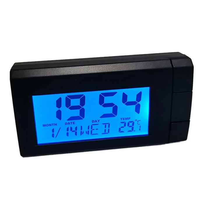 2-in-1 Blue Backlight Car LCD Digital Clock Temperature Display Thermometer Electronic Clock Car Ornament - 3