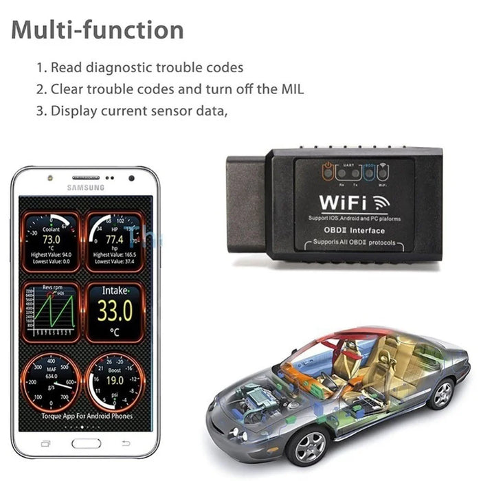YMIOT B18-3 WiFi ELM327 OBD2 Auto Car Fault Scanner OBDII Vehicle Code Reader Diagnostic Tool - 5