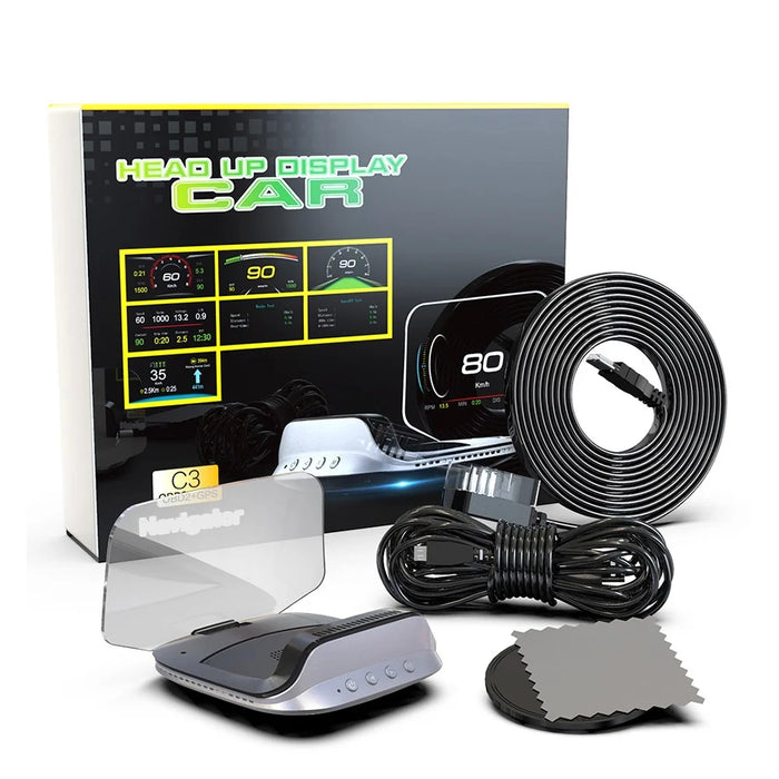 C3 OBD HUD Auto Projector GPS Navigation Speedometer Head Up Display Car Electronic Accessories - 1