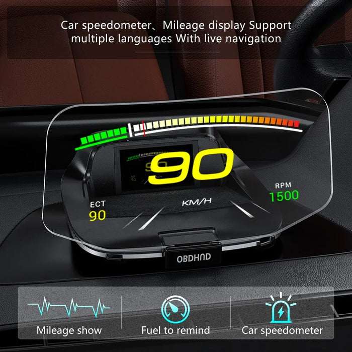 C3 OBD HUD Auto Projector GPS Navigation Speedometer Head Up Display Car Electronic Accessories - 6