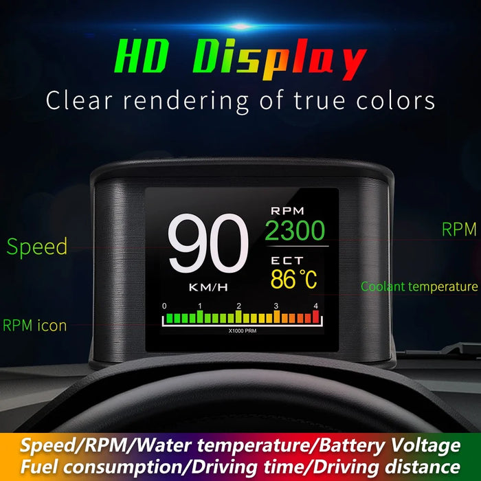 P10 Car Digital Speedometer Head Up Display On-Board Computer Fuel Consumption Auto Electronic Accessories - 3