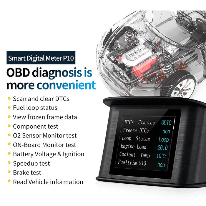 P10 Car Digital Speedometer Head Up Display On-Board Computer Fuel Consumption Auto Electronic Accessories - 4