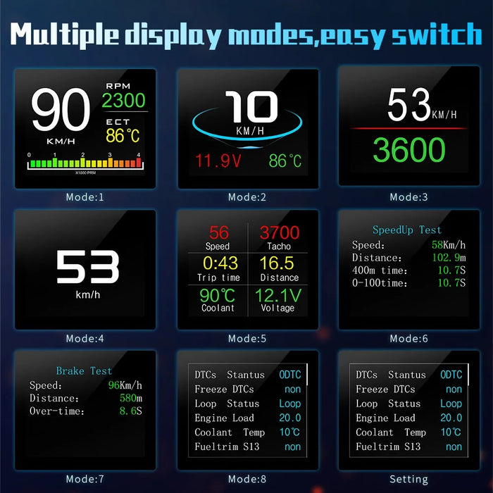 P10 Car Digital Speedometer Head Up Display On-Board Computer Fuel Consumption Auto Electronic Accessories - 7