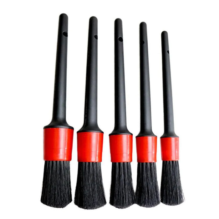 5 Different Sizes Detailing Brush Mixed Fiber Plastic Handle Automotive Brushes Set for Cleaning Wheels Engine Interior Air Vents Car Motorcycle - 1