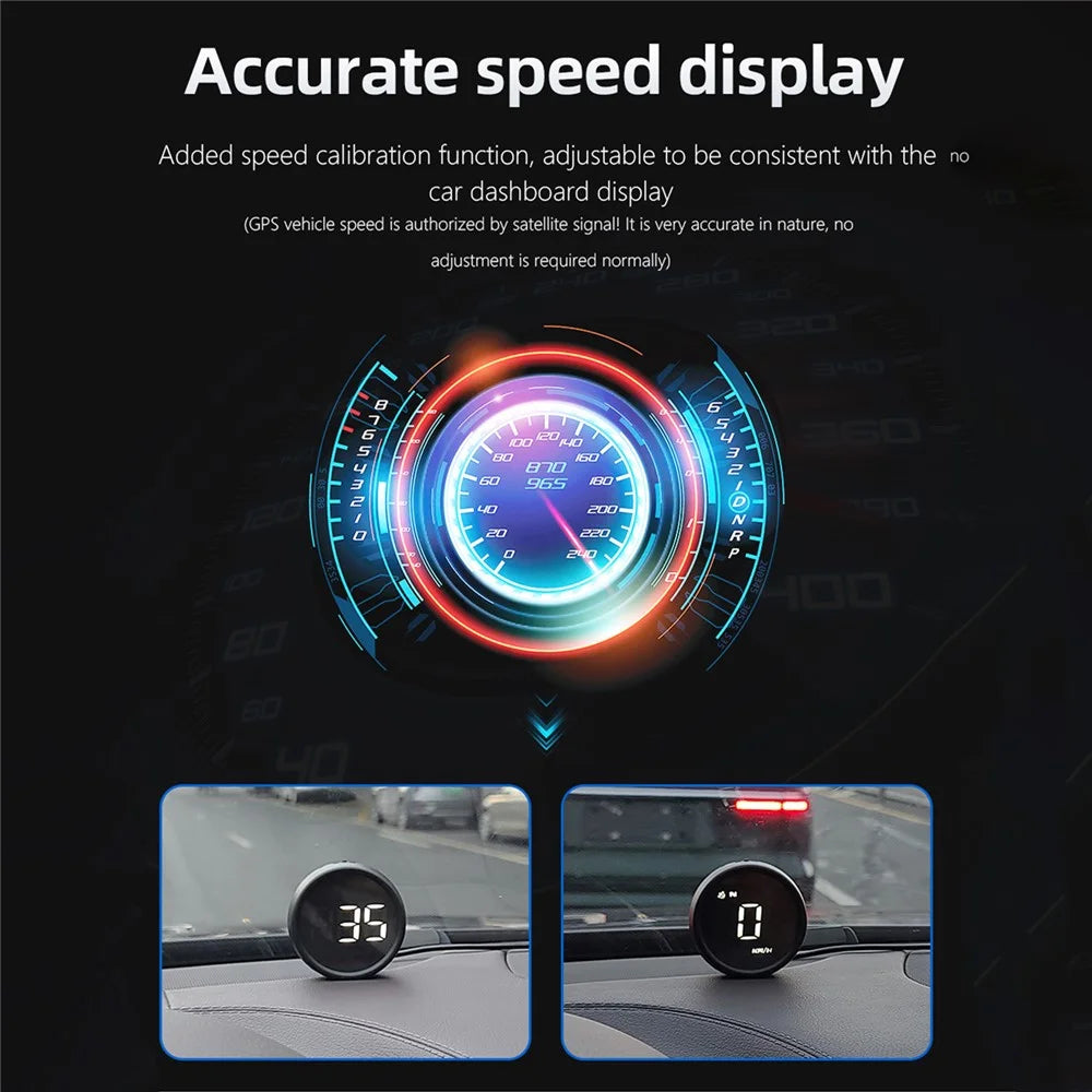 G1 Electronic Car Accessories HUD Head Up Display GPS Digital Auto Speedometer Overspeed Alarm Windshield Projector - White - 2