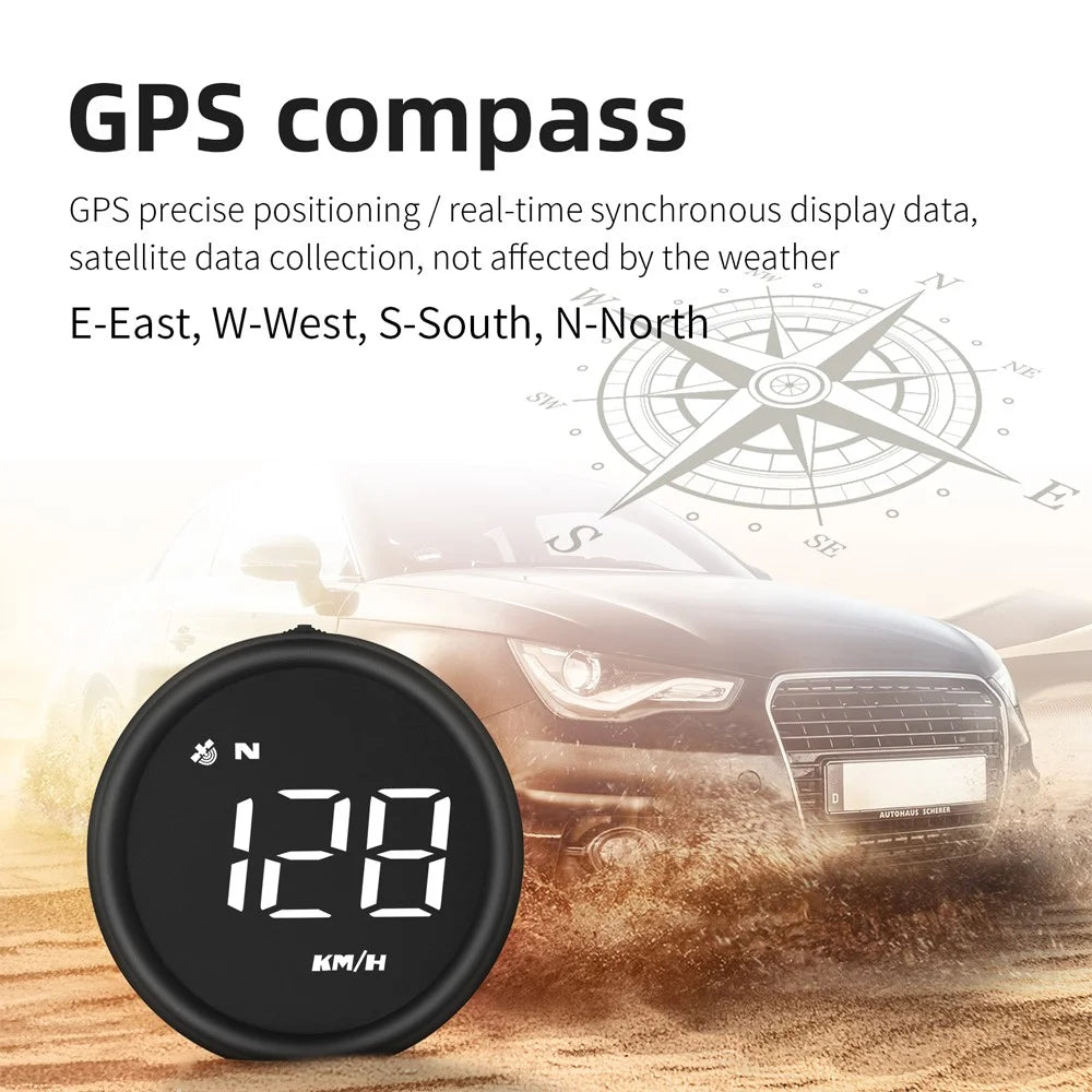 G1 Electronic Car Accessories HUD Head Up Display GPS Digital Auto Speedometer Overspeed Alarm Windshield Projector - White - 6