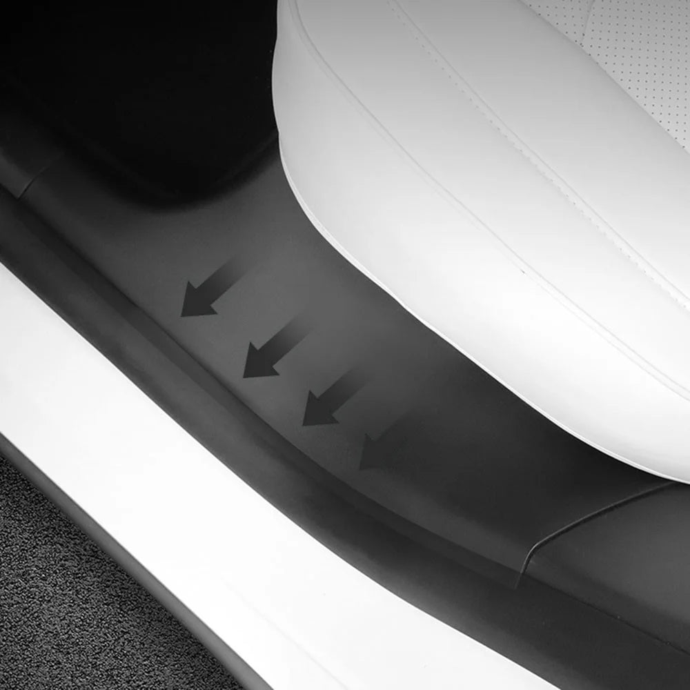 For Tesla Model Y 1 Pair of ABS Door Sill Guards Rear Door Entry Guards Mat Car Interior Accessories - 2