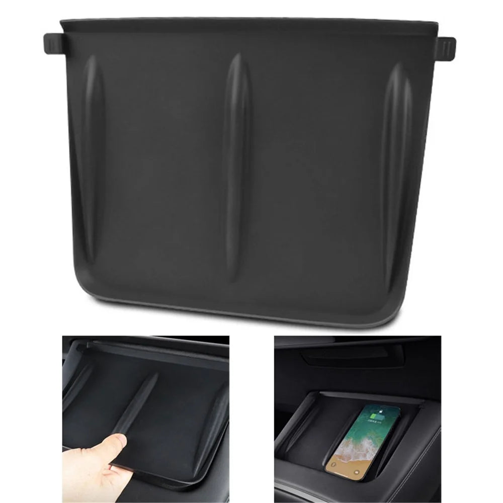 For Tesla Model Y/3 Center Console Wireless Charger Silicone Mat Anti-Skid Pad Car Interior Accessories - 1