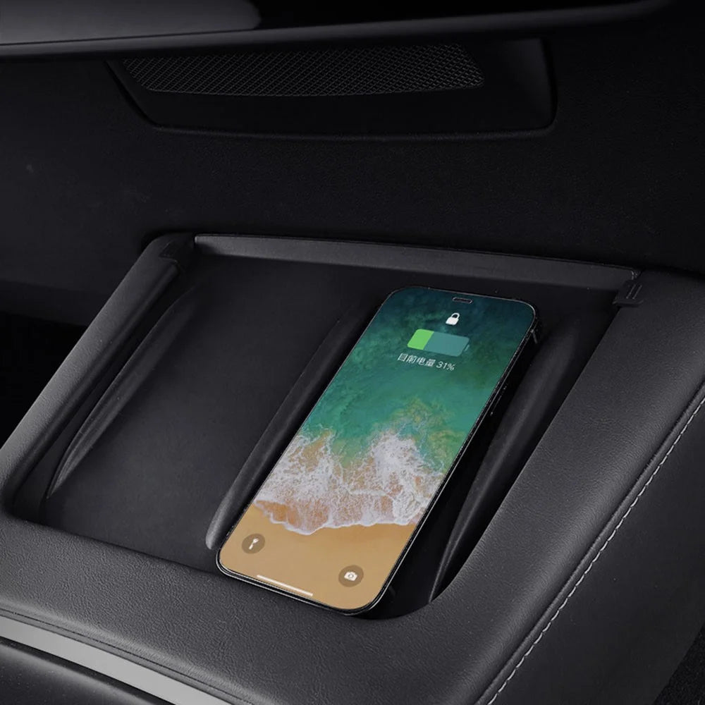 For Tesla Model Y/3 Center Console Wireless Charger Silicone Mat Anti-Skid Pad Car Interior Accessories - 2