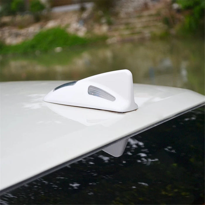 TRASAN D03 Solar Car Roof Shark Fin Antenna Flashing LED Warning Light Vehicle Decorative Lamp - Grey - 2