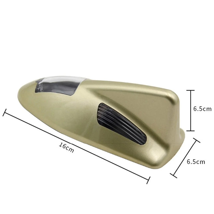 TRASAN D03 Solar Car Roof Shark Fin Antenna Flashing LED Warning Light Vehicle Decorative Lamp - Grey - 4