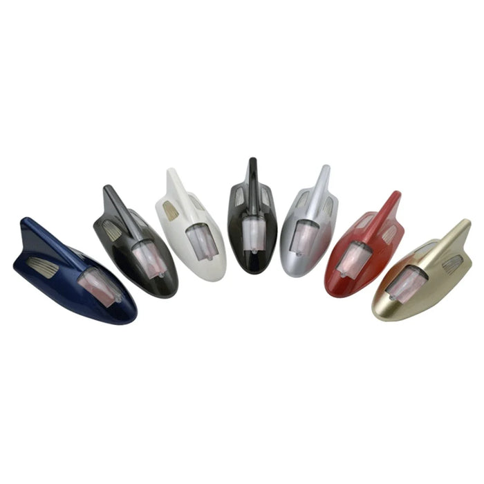 TRASAN D03 Solar Car Roof Shark Fin Antenna Flashing LED Warning Light Vehicle Decorative Lamp - Grey - 5