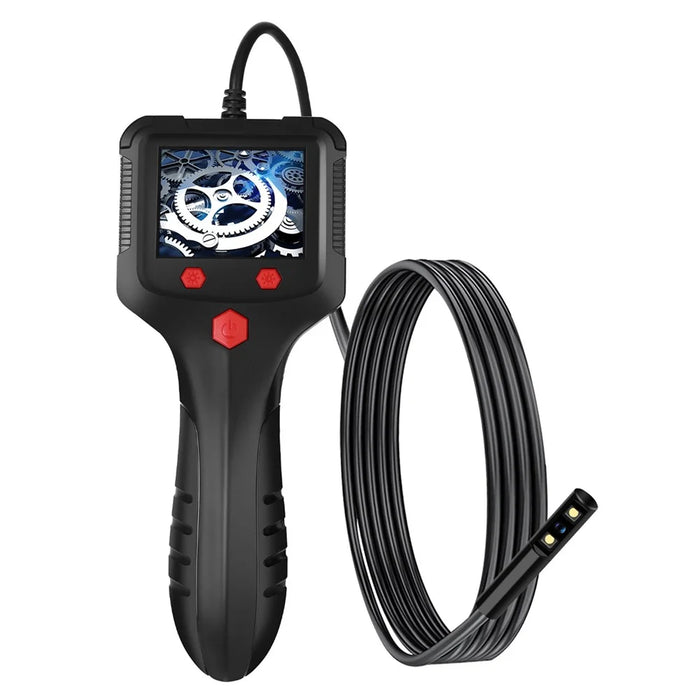 P100 2m Rigid Cable, 6-LED Pipe Inspection Borescope 8mm Lens 2.4 Inch IPS Screen HD 1080P Industrial Endoscope Camera - Side Lens - 1