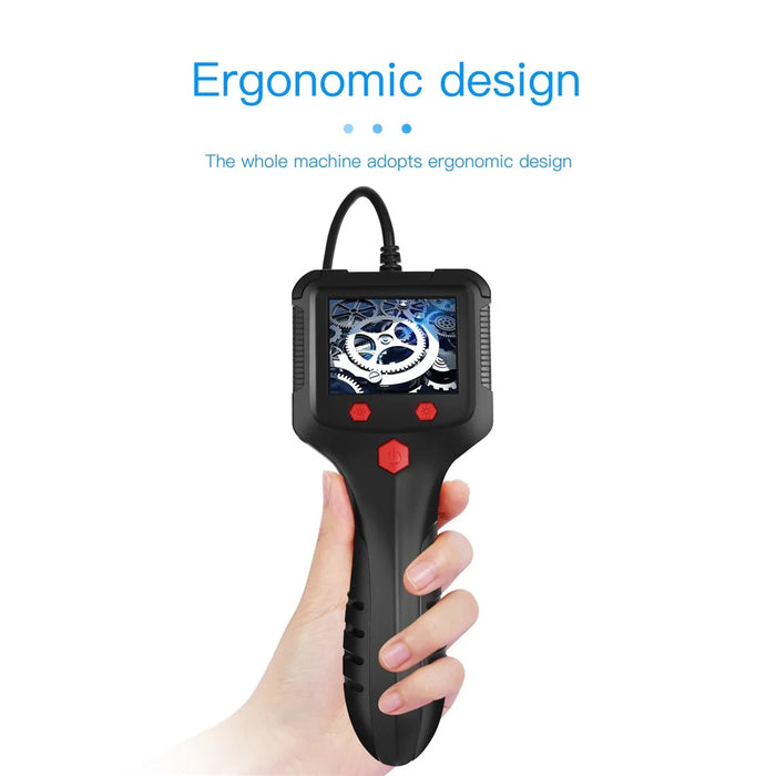 P100 2m Rigid Cable, 6-LED Pipe Inspection Borescope 8mm Lens 2.4 Inch IPS Screen HD 1080P Industrial Endoscope Camera - Side Lens - 4