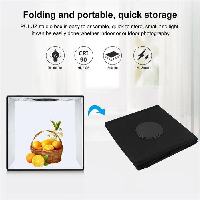 PULUZ PU5051 50x50cm LED Photography Box PD 30W Fast Charge Photo Studio Tent Box with 6 Backdrops - UK Plug - 7