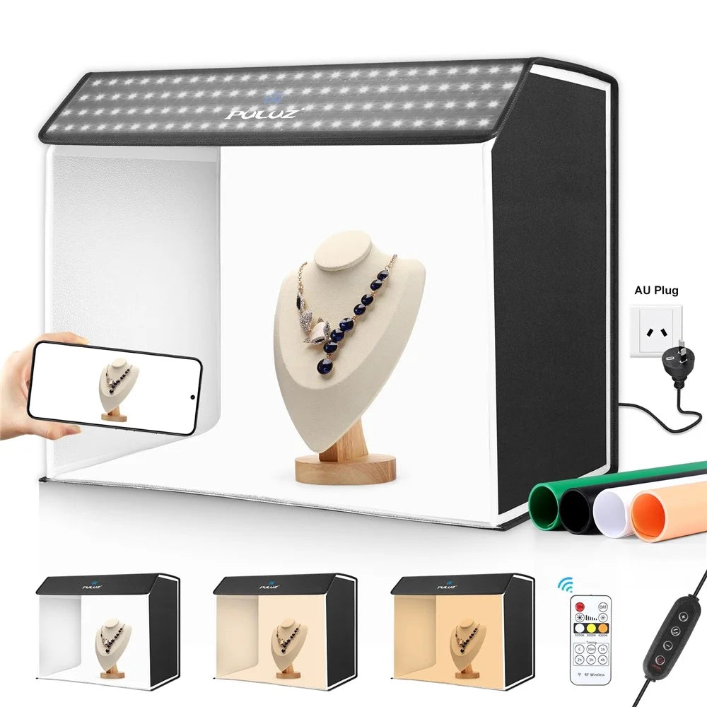 PULUZ PU5064 60x40cm LED Photography Box Photo Studio Tent Box with 4 Backdrops - UK Plug - 1