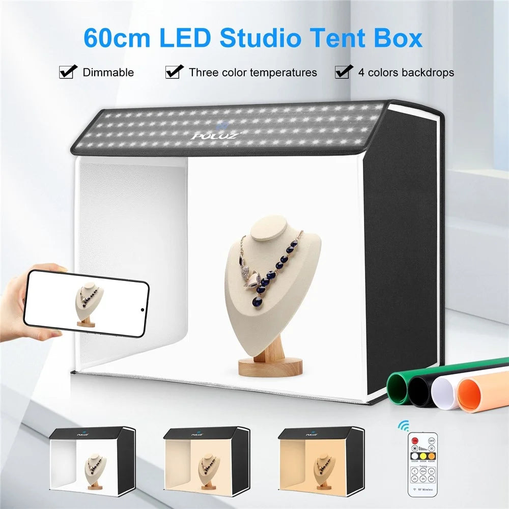 PULUZ PU5064 60x40cm LED Photography Box Photo Studio Tent Box with 4 Backdrops - UK Plug - 3