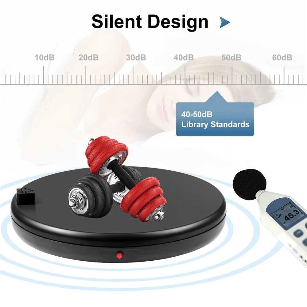 PULUZ PU3147 45cm Electric Turntable Remote Control Rotating Display Stand with Power Socket, Loading: 100kg - EU Plug  /  Black - 5