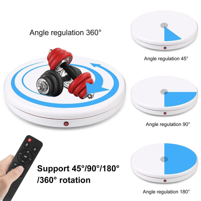 PULUZ PU3146 45cm Remote Control Electric Turntable 100kg Loading Rotating Display Stand - EU Plug / White - 4