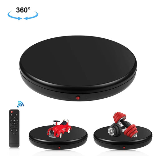 PULUZ PU3145 45cm Remote Control Electric Turntable 100kg Loading Rotating Display Stand - EU Plug / Black - 1