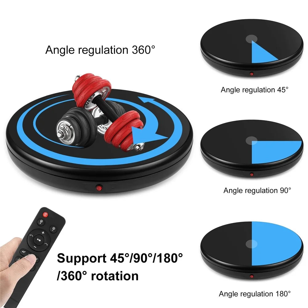 PULUZ PU3145 45cm Remote Control Electric Turntable 100kg Loading Rotating Display Stand - EU Plug / Black - 4