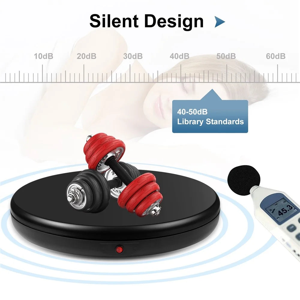 PULUZ PU3145 45cm Remote Control Electric Turntable 100kg Loading Rotating Display Stand - EU Plug / Black - 5