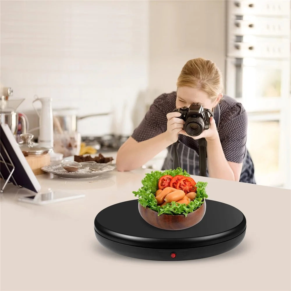 PULUZ PU3145 45cm Remote Control Electric Turntable 100kg Loading Rotating Display Stand - EU Plug / Black - 6