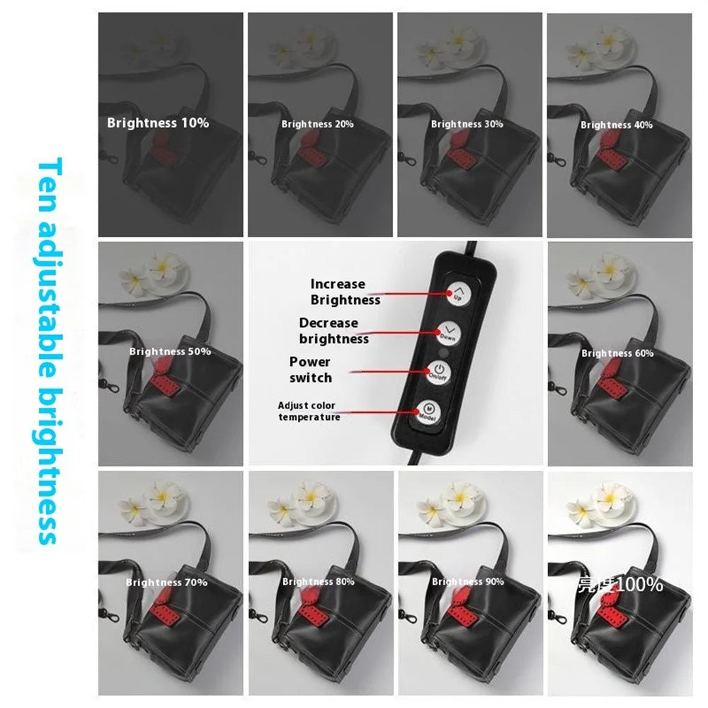 30cm Portable Photo Studio Light Box LED Photography Tent with 3 Color Ring Light - 4