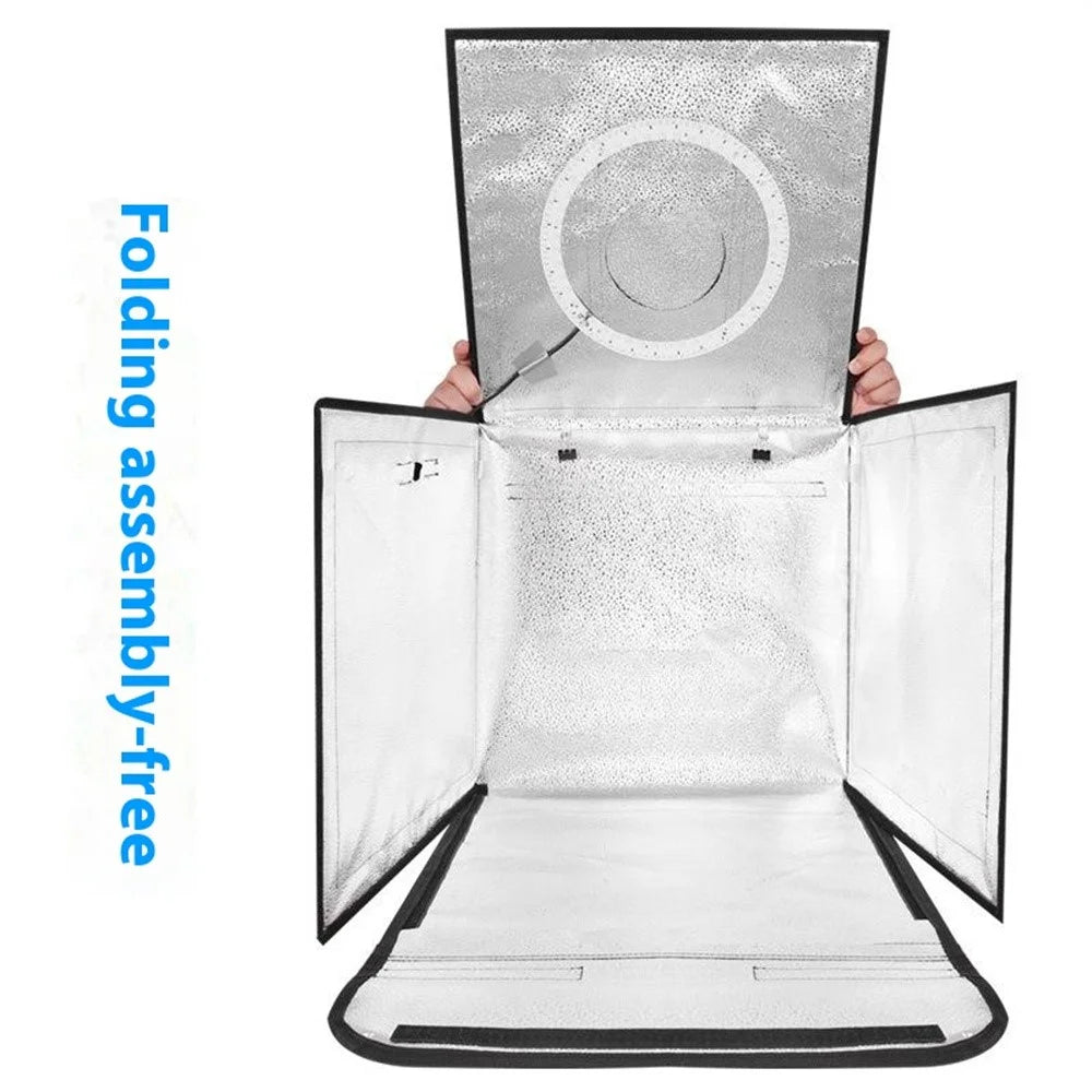 30cm Portable Photo Studio Light Box LED Photography Tent with 3 Color Ring Light - 7