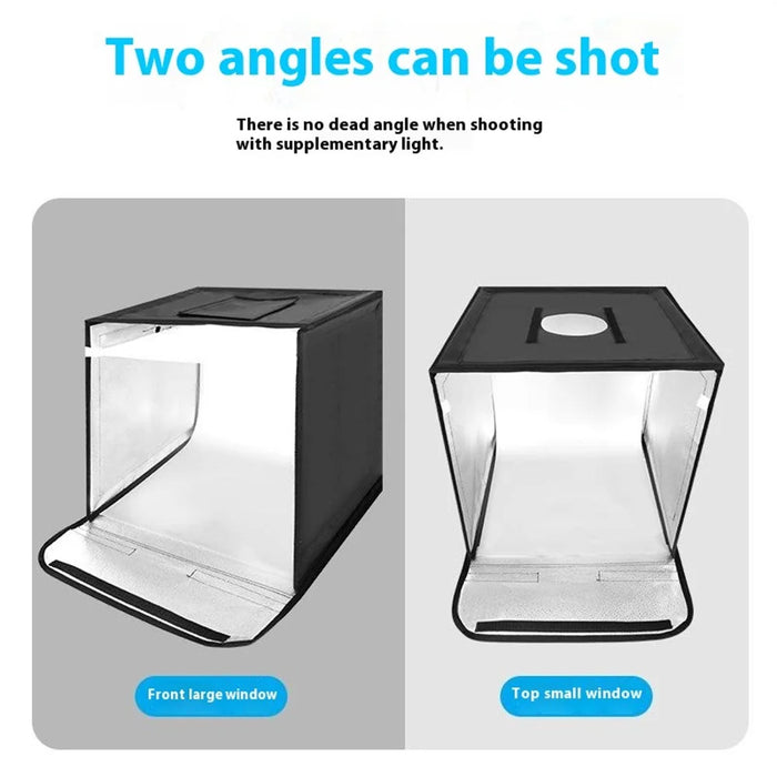 40cm Portable Photo Studio Light Box LED Photography Tent with 3 Color Ring Light - 3
