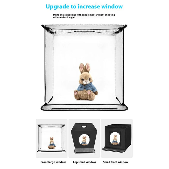 80cm Foldable Photo Studio Mini Light Box LED Photography Tent with 2 Light Panels - 2