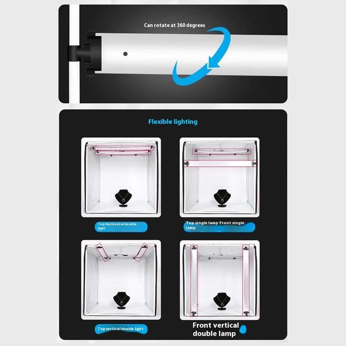 40cm Photo Studio Light Box Kit with Photography Tent LED Light and Background Board - EU Plug - 7