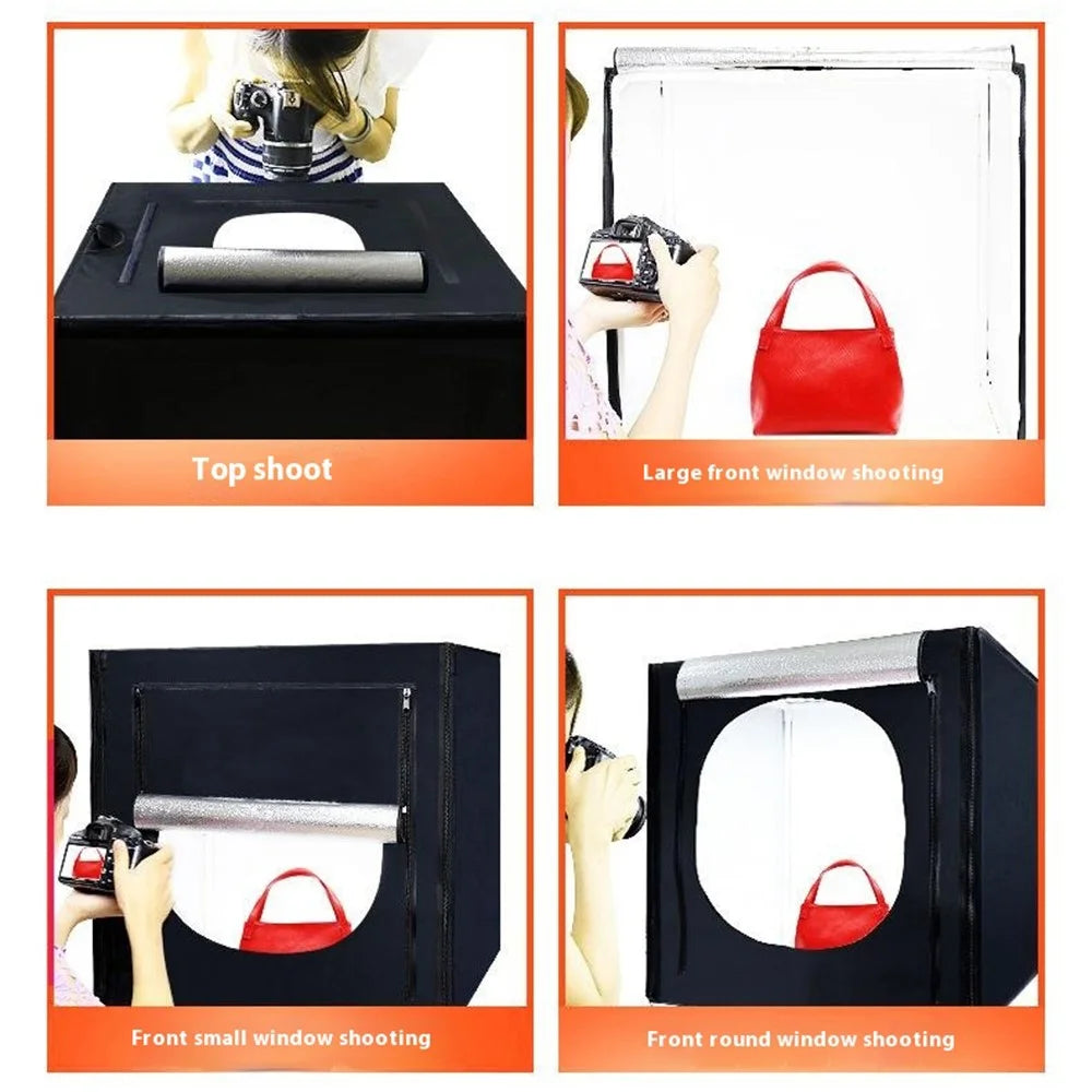 100cm Photo Studio Light Box Kit Photography Shooting Tent with LED Lights Backgrounds - US Plug - 5